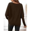 image:imageSOLY HUX Womens Long Sleeve Rhinestone Tops Crew Neck Casual T Shirt Spring Fall ClothesPure Brown