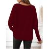 image:imageSOLY HUX Womens Long Sleeve Rhinestone Tops Crew Neck Casual T Shirt Spring Fall ClothesPure Burgundy