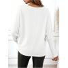 image:imageSOLY HUX Womens Long Sleeve Rhinestone Tops Crew Neck Casual T Shirt Spring Fall ClothesPure White
