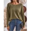 image:imageSOLY HUX Womens Long Sleeve Shirts Lace Open Back TShirt Casual Textured Waffle Knit Tee TopsArmy Green