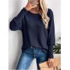 image:imageSOLY HUX Womens Long Sleeve Shirts Lace Open Back TShirt Casual Textured Waffle Knit Tee TopsDark Blue