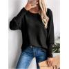 image:imageSOLY HUX Womens Long Sleeve Shirts Lace Open Back TShirt Casual Textured Waffle Knit Tee TopsSolid Black