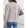 image:imageSOLY HUX Womens Long Sleeve Sweater Lace Trim Notched V Neck Knit Pullover Tops Casual Trendy SweatersPlain Coffee Brown