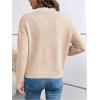 image:imageSOLY HUX Womens Long Sleeve Sweater Lace Trim Notched V Neck Knit Pullover Tops Casual Trendy SweatersPure Apricot