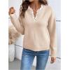 image:imageSOLY HUX Womens Long Sleeve Sweater Lace Trim Notched V Neck Knit Pullover Tops Casual Trendy SweatersPure Apricot