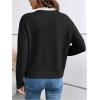 image:imageSOLY HUX Womens Long Sleeve Sweater Lace Trim Notched V Neck Knit Pullover Tops Casual Trendy SweatersPure Black