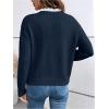 image:imageSOLY HUX Womens Long Sleeve Sweater Lace Trim Notched V Neck Knit Pullover Tops Casual Trendy SweatersPure Blue
