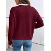 image:imageSOLY HUX Womens Long Sleeve Sweater Lace Trim Notched V Neck Knit Pullover Tops Casual Trendy SweatersPure Red