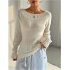 image:imageSOLY HUX Womens Off The Shoulder Sweater Boat Neck Knit Top Pullover Fall ClothesPlain Apricot