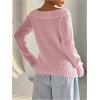 image:imageSOLY HUX Womens Off The Shoulder Sweater Boat Neck Knit Top Pullover Fall ClothesPlain Pink