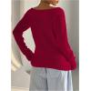 image:imageSOLY HUX Womens Off The Shoulder Sweater Boat Neck Knit Top Pullover Fall ClothesPlain Red