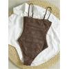 image:imageSOLY HUX Womens One Piece Swimsuit Cutout Bathing Suits High Cut Swimwear Vacation Cruise WearPure Brown
