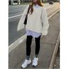 image:imageSOLY HUX Womens Oversized Sweater Long Sleeve Crew Neck Drop Shoulder Split Knit Chunky Pullover Fall Jumper TopsPure Beige