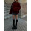 image:imageSOLY HUX Womens Oversized Sweater Long Sleeve Crew Neck Drop Shoulder Split Knit Chunky Pullover Fall Jumper TopsPure Burgundy