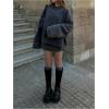 image:imageSOLY HUX Womens Oversized Sweater Long Sleeve Crew Neck Drop Shoulder Split Knit Chunky Pullover Fall Jumper TopsPure Dark Grey