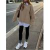 image:imageSOLY HUX Womens Oversized Sweater Long Sleeve Crew Neck Drop Shoulder Split Knit Chunky Pullover Fall Jumper TopsPure Khaki