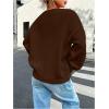 image:imageSOLY HUX Womens Oversized Sweater Long Sleeve Crewneck Cute Pullover Knit Tops Casual Trendy Fall Winter ClothingPure Coffee Brown