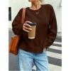 image:imageSOLY HUX Womens Oversized Sweater Long Sleeve Crewneck Cute Pullover Knit Tops Casual Trendy Fall Winter ClothingPure Coffee Brown