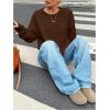 image:imageSOLY HUX Womens Oversized Sweater Long Sleeve Crewneck Cute Pullover Knit Tops Casual Trendy Fall Winter ClothingPure Coffee Brown