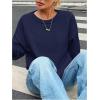 image:imageSOLY HUX Womens Oversized Sweater Long Sleeve Crewneck Cute Pullover Knit Tops Casual Trendy Fall Winter ClothingPure Dark Blue