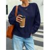 image:imageSOLY HUX Womens Oversized Sweater Long Sleeve Crewneck Cute Pullover Knit Tops Casual Trendy Fall Winter ClothingPure Dark Blue