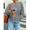 image:imageSOLY HUX Womens Oversized Sweater Long Sleeve Crewneck Cute Pullover Knit Tops Casual Trendy Fall Winter ClothingPure Grey