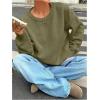 image:imageSOLY HUX Womens Oversized Sweater Long Sleeve Crewneck Cute Pullover Knit Tops Casual Trendy Fall Winter ClothingPure Olive Green