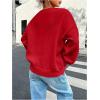image:imageSOLY HUX Womens Oversized Sweater Long Sleeve Crewneck Cute Pullover Knit Tops Casual Trendy Fall Winter ClothingPure Red