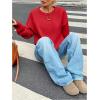 image:imageSOLY HUX Womens Oversized Sweater Long Sleeve Crewneck Cute Pullover Knit Tops Casual Trendy Fall Winter ClothingPure Red