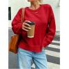 image:imageSOLY HUX Womens Oversized Sweater Long Sleeve Crewneck Cute Pullover Knit Tops Casual Trendy Fall Winter ClothingPure Red