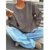 image:imageSOLY HUX Womens Oversized Sweater Long Sleeve Crewneck Cute Pullover Knit Tops Casual Trendy Fall Winter ClothingPure Volcanic Gray