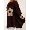 image:imageSOLY HUX Womens Plus Size Floral Sweater Long Sleeve Oversized Fall Knit Pullover TopsCoffee Brown