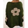 image:imageSOLY HUX Womens Plus Size Floral Sweater Long Sleeve Oversized Fall Knit Pullover TopsDark Green