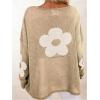 image:imageSOLY HUX Womens Plus Size Floral Sweater Long Sleeve Oversized Fall Knit Pullover TopsKhaki Floral