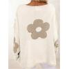image:imageSOLY HUX Womens Plus Size Floral Sweater Long Sleeve Oversized Fall Knit Pullover TopsWhite Floral