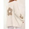 image:imageSOLY HUX Womens Plus Size Floral Sweater Long Sleeve Oversized Fall Knit Pullover TopsWhite Floral