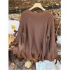 image:imageSOLY HUX Womens Plus Size Sweaters Pullover Bowknot Long Sleeve Crew Neck Knit Fall TopsPlain Brown