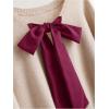 image:imageSOLY HUX Womens Plus Size Sweaters Pullover Bowknot V Neck Long Sleeve Knit Tops Fall ClothesApricot Bow