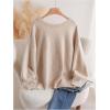 image:imageSOLY HUX Womens Plus Size Sweaters Pullover Bowknot V Neck Long Sleeve Knit Tops Fall ClothesApricot Bow