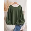 image:imageSOLY HUX Womens Plus Size Sweaters Pullover Bowknot V Neck Long Sleeve Knit Tops Fall ClothesArmy Green