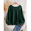 image:imageSOLY HUX Womens Plus Size Sweaters Pullover Bowknot V Neck Long Sleeve Knit Tops Fall ClothesDark Green