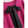 image:imageSOLY HUX Womens Plus Size Sweaters Pullover Bowknot V Neck Long Sleeve Knit Tops Fall ClothesHot Pink