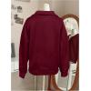 image:imageSOLY HUX Womens Quarter Zip Sweatshirts Long Sleeve Mock Neck Hoodies Oversized Pullover Tops Fall ClothesPlain Burgundy