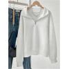 image:imageSOLY HUX Womens Quarter Zip Sweatshirts Long Sleeve Mock Neck Hoodies Oversized Pullover Tops Fall ClothesPlain White