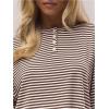 image:imageSOLY HUX Womens Striped Long Sleeve T Shirts Henley Tops Crew Neck Button Classic Tees Fall ClothesBrown Striped
