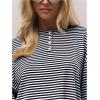 image:imageSOLY HUX Womens Striped Long Sleeve T Shirts Henley Tops Crew Neck Button Classic Tees Fall ClothesDark Blue Striped