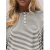 image:imageSOLY HUX Womens Striped Long Sleeve T Shirts Henley Tops Crew Neck Button Classic Tees Fall ClothesGrey Striped