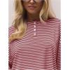 image:imageSOLY HUX Womens Striped Long Sleeve T Shirts Henley Tops Crew Neck Button Classic Tees Fall ClothesRed Striped