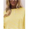image:imageSOLY HUX Womens Striped Long Sleeve T Shirts Henley Tops Crew Neck Button Classic Tees Fall ClothesYellow Striped