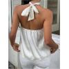 image:imageSOLY HUX Womens Summer Halter Tops Silk Satin Tie Backless Sleeveless Going Out TopPlain White